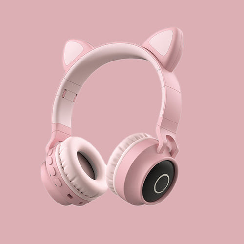 LED Light Cat Ear Headphones Wireless Bluetooth 5.0 Headset Portable Foldable Kids Headphone With Microphone Best Gift Gizmokings Warehouse