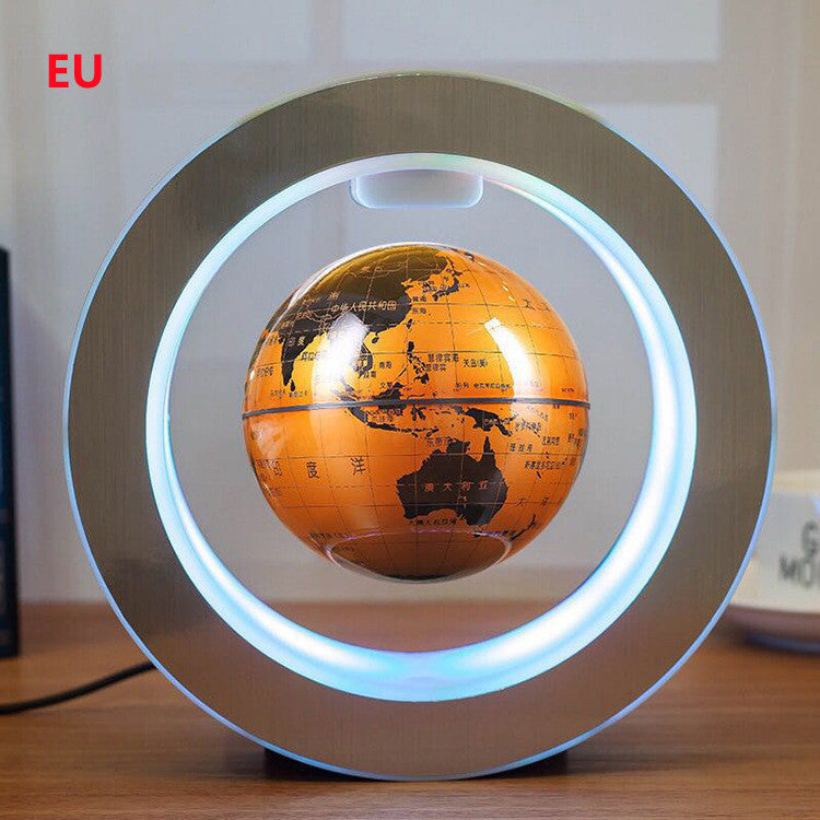 Round LED World Map Floating Globe with Magnetic Levitation & Anti-Gravity Light Gizmokings Warehouse