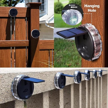 Solar Wall Light Outdoor Garden Deck Round Petal Fence Light 8 Modes Glowing Garden Light Remote Control Gizmokings Warehouse