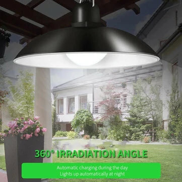 Solar Pendant Light Outdoor Waterproof LED Lamp Double-head Chandelier Decorations with Remote Control for Indoor Shed Barn Room Gizmokings Warehouse