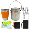 26oz Stainless Steel Camping Water Cup & Travel Cooking Set - Outdoor Picnic Utensils