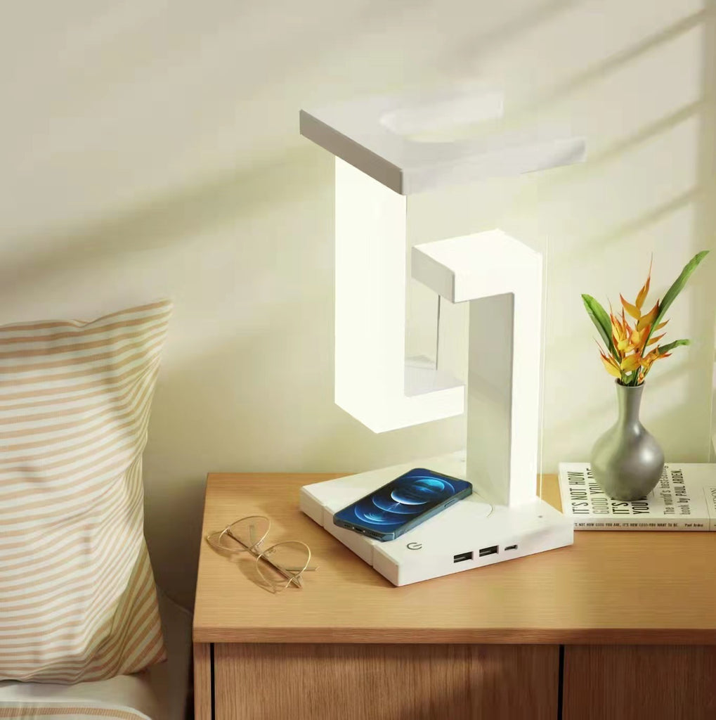 Mesmerizing Floating Lamp That Wirelessly Charges Your Phone—Light Up Your World! Gizmokings Warehouse