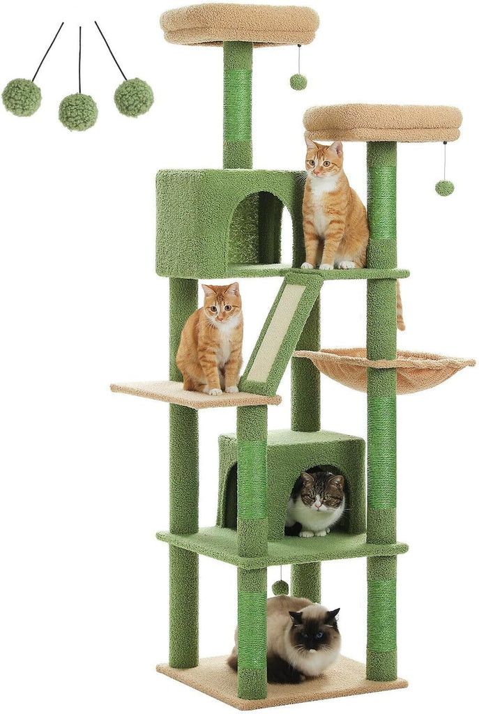 180cm Multi-Level Cat Tree Tower with Scratching Posts