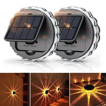 Solar Wall Light Outdoor Garden Deck Round Petal Fence Light 8 Modes Glowing Garden Light Remote Control Gizmokings Warehouse