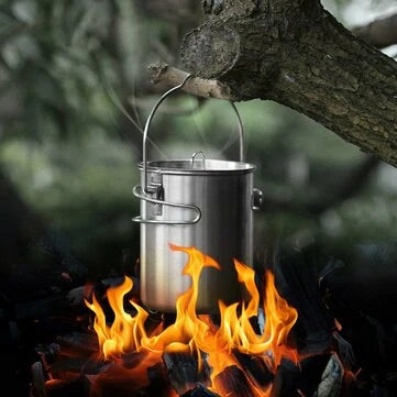 26oz Stainless Steel Camping Water Cup & Travel Cooking Set - Outdoor Picnic Utensils