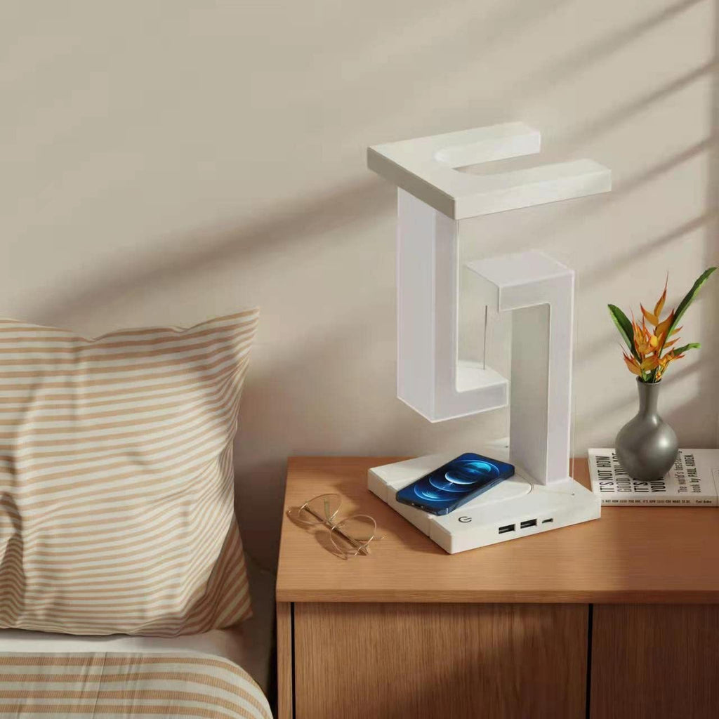 Mesmerizing Floating Lamp That Wirelessly Charges Your Phone—Light Up Your World! Gizmokings Warehouse