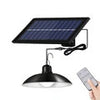 Solar Pendant Light Outdoor Waterproof LED Lamp Double-head Chandelier Decorations with Remote Control for Indoor Shed Barn Room Gizmokings Warehouse