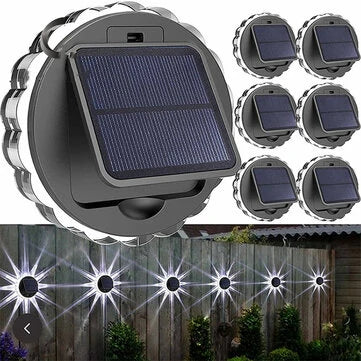 Solar Wall Light Outdoor Garden Deck Round Petal Fence Light 8 Modes Glowing Garden Light Remote Control Gizmokings Warehouse