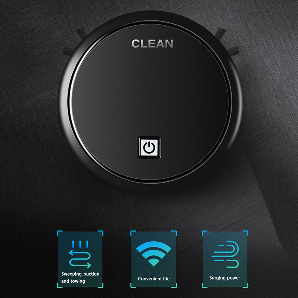 3-in-1 Smart Robot Vacuum Cleaner - 1800Pa USB Rechargeable Wet & Dry Sweeping