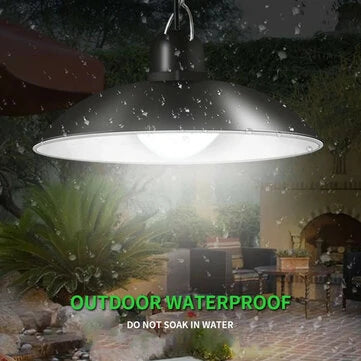 Solar Pendant Light Outdoor Waterproof LED Lamp Double-head Chandelier Decorations with Remote Control for Indoor Shed Barn Room Gizmokings Warehouse